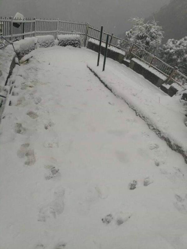 Fresh snowfall started at Bhawan Shri Mata Vaishno Devi on 12/12/2018...Jai Mata Dii