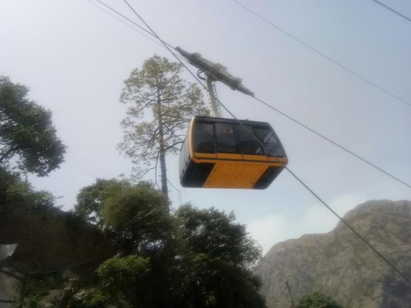 Trial run of cable car from bhawan to bhairo mandir and back is being conducted, will be open for yatries shortly