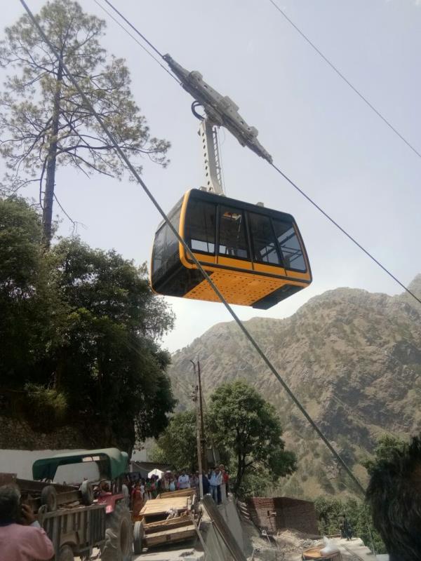 Trial run of cable car from bhawan to bhairo mandir and back is being conducted, will be open for yatries shortly