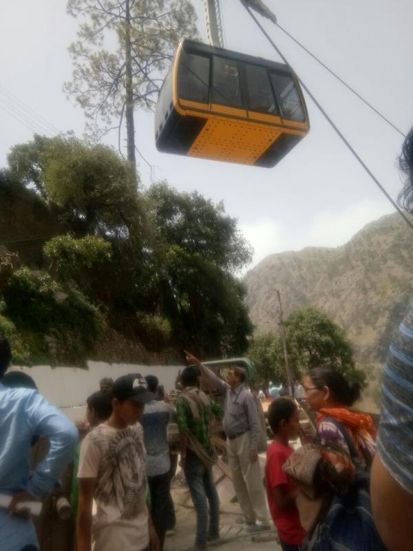 Trial run of cable car from bhawan to bhairo mandir and back is being conducted, will be open for yatries shortly