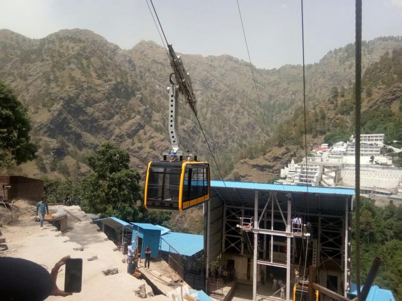 Trial run of cable car from bhawan to bhairo mandir and back is being conducted, will be open for yatries shortly