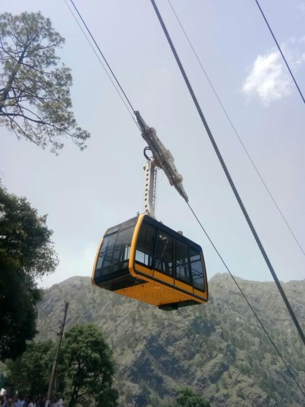 Trial run of cable car from bhawan to bhairo mandir and back is being conducted, will be open for yatries shortly